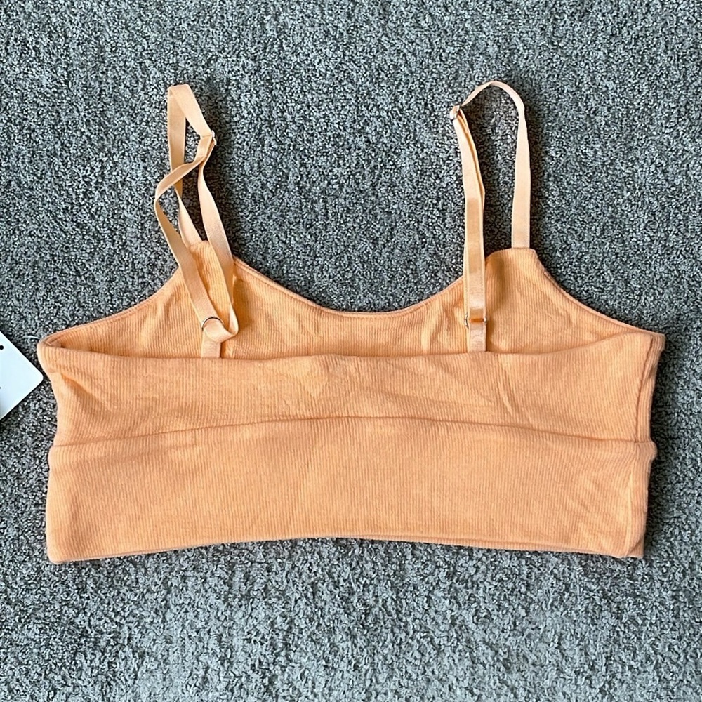NWT Athleta Well Rested Rib Sleep Bra - Warm Sunset - Size XS - Picture 2 of 4
